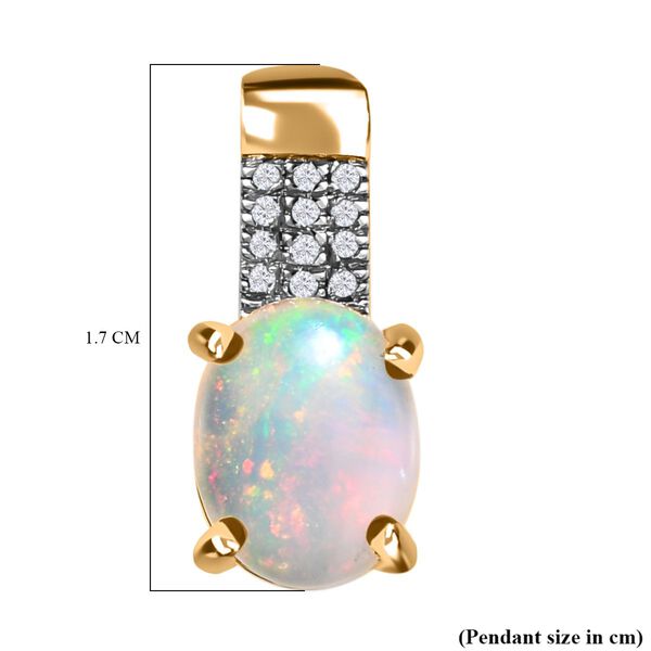 AA Nat&uuml;rlicher, &auml;thiopischer Welo Opal und Diamant-Anh&auml;nger - 1,30 ct. image number 7