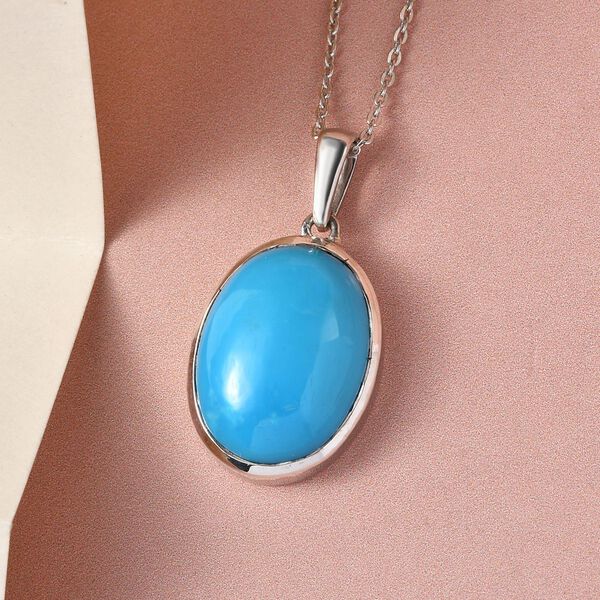 AA amerikanischer, nat&uuml;rlicher Sleeping Beauty T&uuml;rkis-Anh&auml;nger mit Kette, 50 cm - 6,88 ct. image number 3