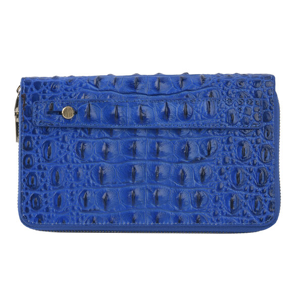 Clutch aus 100% echtem Leder mit Kroko-Pr&auml;gung, Gr&ouml;&szlig;e 20x5x12 cm, Kobaltblau image number 4