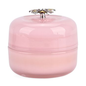 LIVMORE - Duftkerze im Glas mit Bienenmotiv,  24 Std. Brenndauer, 120g, 3,6 ml &auml;therisches &Ouml;l, Lavendel und Jasmin, Rosa