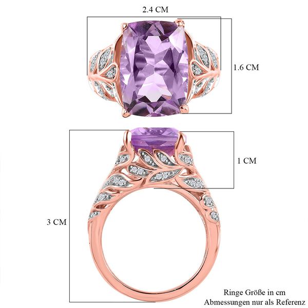 Rose De France Amethyst und Zirkon-Ring - 6,42 ct. image number 7