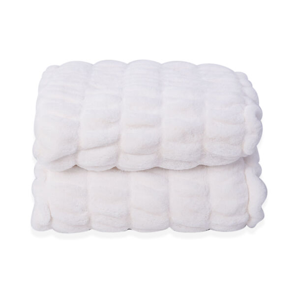 Serenity Night: Luxusdecke aus Kunstfell, Größe 150x200 cm, Weiß image number 10