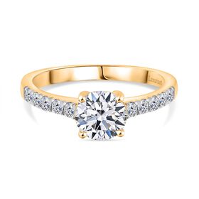 LUXURIANT DIAMOND - Lab Grown Diamant SI Ring 925 Silber 750 Gelbgold Vermeil (Größe 18.00) ca. 1.25 ct