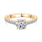 LUXURIANT DIAMOND - Lab Grown Diamant SI Ring 925 Silber 750 Gelbgold Vermeil (Größe 18.00) ca. 1.25 ct