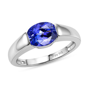 D'Joy AA Tansanit Ring 925 Silber Rhodiniert (Gr&ouml;&szlig;e 19.00) ca. 1,65 ct