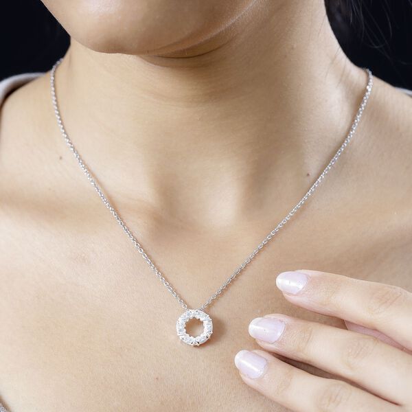 XOXO wei&szlig;er kubischer Zirkonia-Anh&auml;nger mit 50cm Kette - 0,24 ct. image number 4