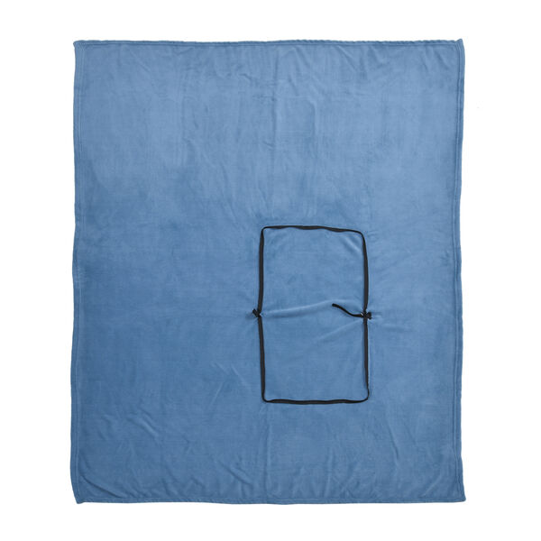 2 in 1 Fleece Reisedecke 127x152 cm und Kissen 30x30 cm, Meerblau image number 5