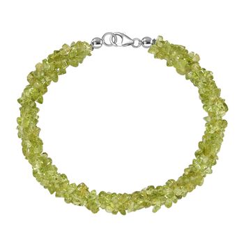 Peridot Armband ca. 19 cm 925 Silber rhodiniert ca. 70.00 ct