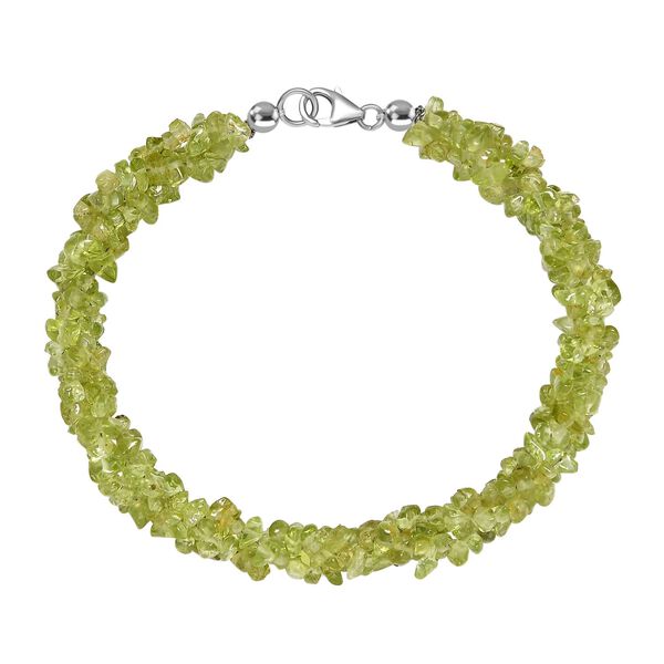 Peridot Armband ca. 19 cm 925 Silber rhodiniert ca. 70.00 ct