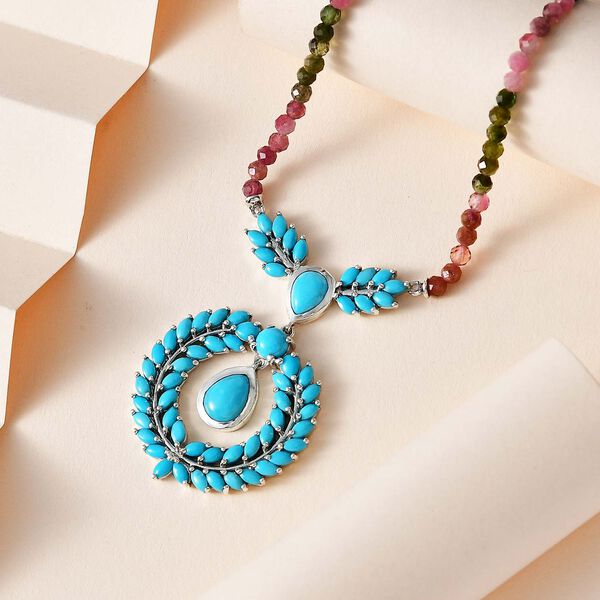 AA Sleeping Beauty Türkis und mehrfarbige Turmalin-Halskette 45 cm - 33,89 ct. image number 2