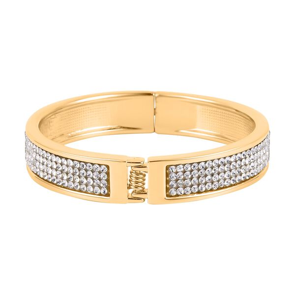 Weißer Kristall Armreif ca. 19 cm, goldfarben image number 4