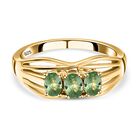 Nat&uuml;rlicher Merelani Mint-Granat Ring, 925 Silber vergoldet (Gr&ouml;&szlig;e 17.00) ca. 0.57 ct