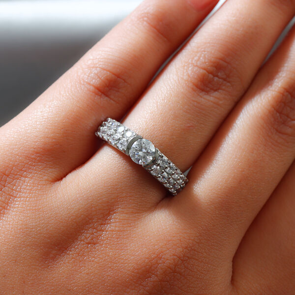 LUSTRO STELLA - feinster Zirkonia-Ring, 925 Silber platiniert image number 3