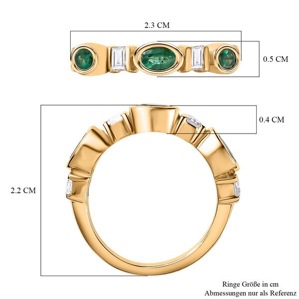AA Kagem sambischer Smaragd und Zirkon-Ring- 1,16 ct. image number 7