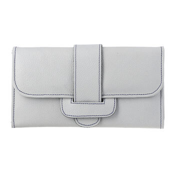 100% echte Leder Geldb&ouml;rse mit RFID Schutz, 18.50x10.50 cm, Grau