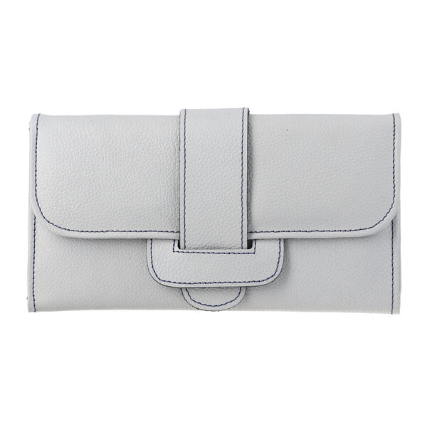 100% echte Leder Geldb&ouml;rse mit RFID Schutz, 18.50x10.50 cm, Grau