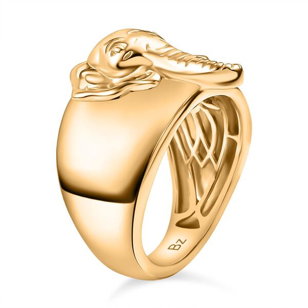 Elefantenring aus 750er vergoldeter Bronze, (Gr&ouml;&szlig;e 17.00) ca. 3,51g image number 5