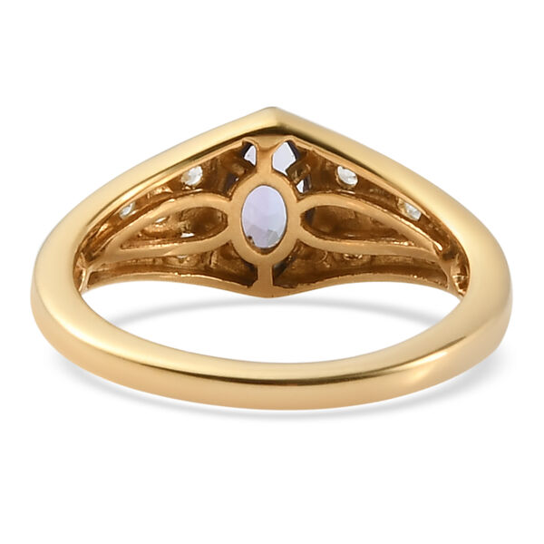 Tansanit und Zirkon Ring 925 Silber vergoldet  ca. 0,57 ct image number 6