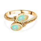 AA Natürlicher, äthiopischer Welo Opal Ring 925 Silber Gelbgold Vermeil (Größe 17.00) ca. 0,65 ct
