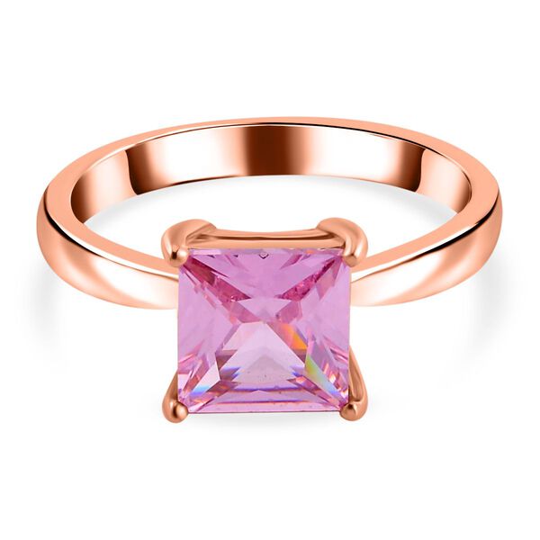 Rosa Zirkonia Schmuckset Reiner Edelstahl IP Rosa Plattierung image number 3