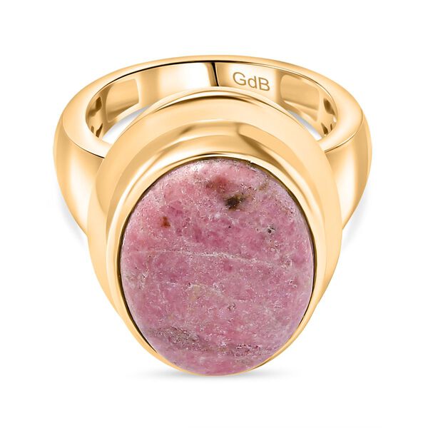 Rhodonit Ring Nickelfreies Messing (Gr&ouml;&szlig;e 17.00) ca. 13,64 ct