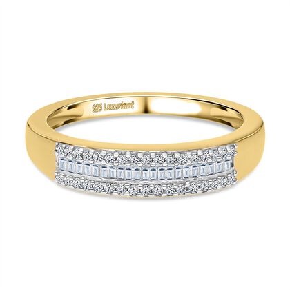 LUXURIANT DIAMOND - Lab Grown Diamant SI-GH Ring 925 Silber 750 Gelbgold Vermeil (Gr&ouml;&szlig;e 17.00) ca. 0,25 ct