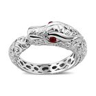 Royal Bali Kollektion - Rhodolith Granat, Schlange Ring, 925 Silber (Größe 18.00) ca. 0.10 ct