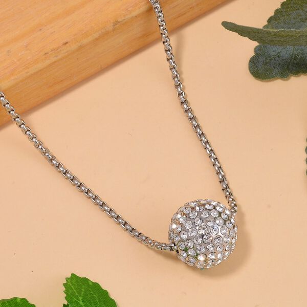 Wei&szlig;er Kristall Halskette ca. 60 cm Legierung image number 2