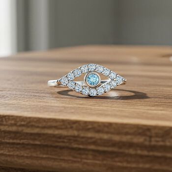 LUXURIANT SI Labor blauer Diamant und SI-GH wei&szlig;er Labor Diamant Ring - 0,51 ct.