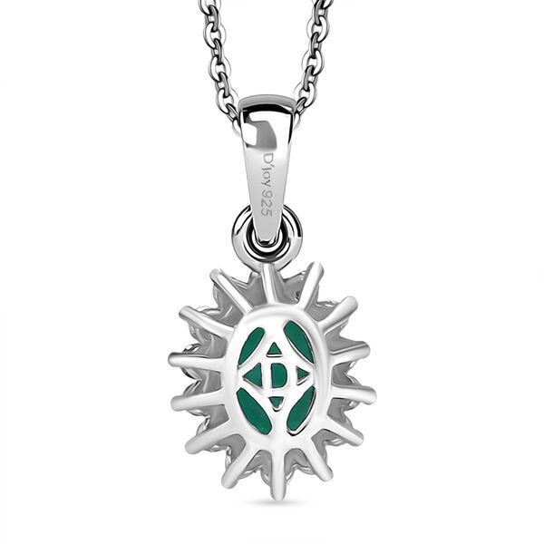 Luxuriant - AAA Lab Grown Kolumbianischer Smaragd, Moissanit Schmuckset ca. 50 cm 925 Silber rhodiniert ca. 0.90 ct image number 5