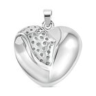 Herz-Anhänger mit poliertem und strukturiertem Design, 925 Silber, ca. 6,50g