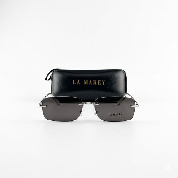 LA MAREY rechteckige Sonnenbrille mit polarisierten Komfortgl&auml;sern, UV400 Schutz, Schwarz image number 4