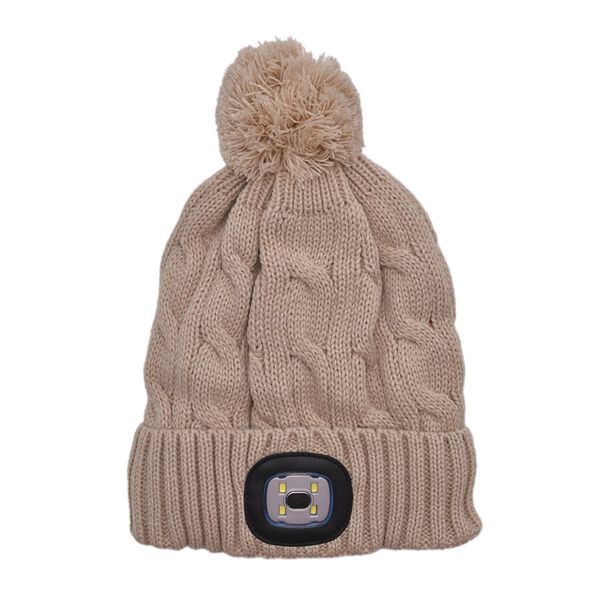 Beanie Mütze mit LED-Kopflichtfunktion, Khaki image number 2