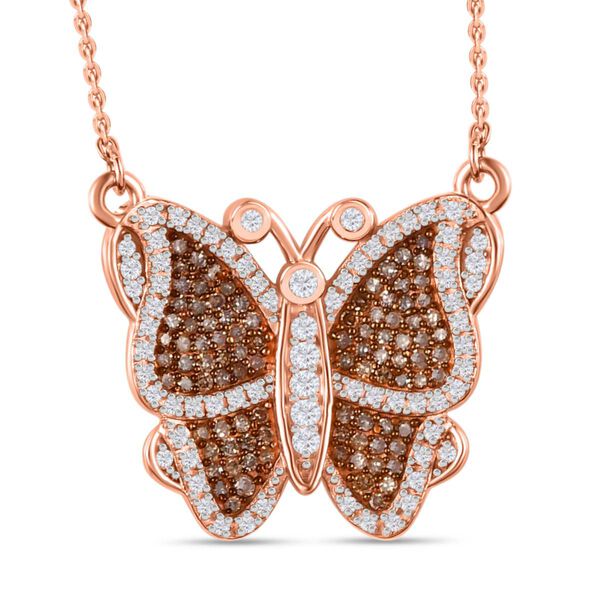 GP Kollektion - Wei&szlig;er Diamant Schmuckset 925 Silber Ros&eacute;gold Vermeil ca. 0.75 ct