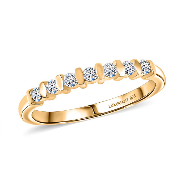 LUXURIANT SI-GH Labor Diamant Ring, 925 Silber 750 vergoldet - 0,20 ct. image number 4
