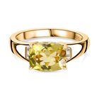 AAA Ouro Verde-Quarz, Weißer Topas Ring 925 Silber Gelbgold Vermeil (Größe 19.00) ca. 2,19 ct