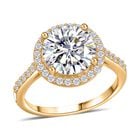 Moissanit Ring 925 Silber Gelbgold Vermeil (Größe 21.00) ca. 4,28 ct