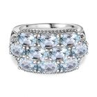 Himmelblauer Topas Ring Edelstahl (Größe 17.00) ca. 5,49 ct