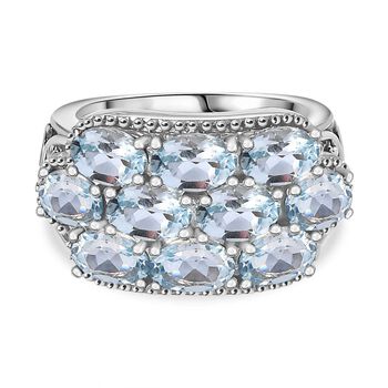 Himmelblauer Topas Ring Edelstahl (Gr&ouml;&szlig;e 17.00) ca. 5,49 ct