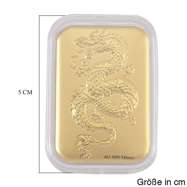 EXKLUSIVES GESCHENK 999er Goldbarren mit Drachen-Motiv, 10mg image number 4
