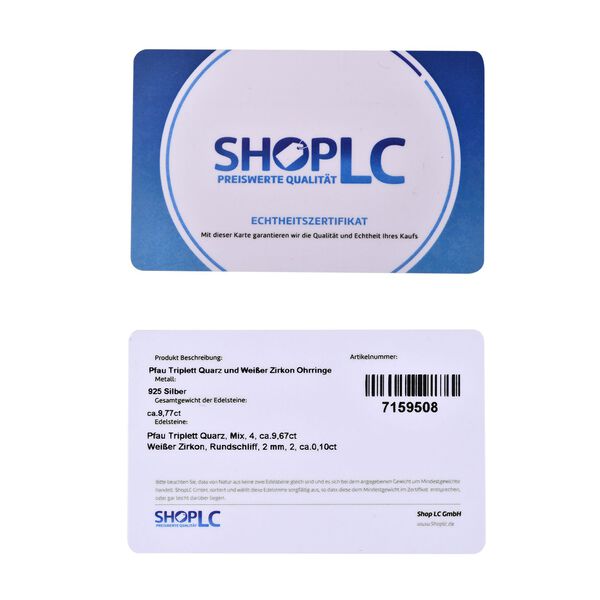 Pfau Triplett Quarz und Zirkon-Ohrringe - 9,77 ct. image number 7