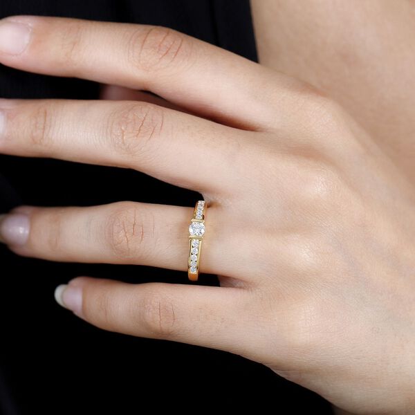 Moissanit Ring, 925 Silber mit Gelbgold Vermeil - 0,52 ct. image number 10