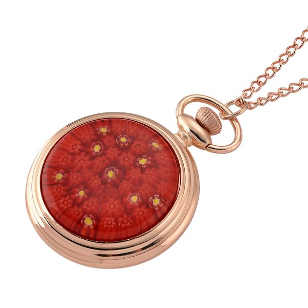 STRADA - Rotes Murano-Stil Glas PC21S Japanisches Uhrwerk,  91.4 cm Eisen Rose image number 3