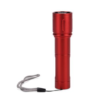 LIVMORE 6 in 1 LED-Taschenlampen aus Metall mit SOS Funktion, wiederaufladbar, 14x3,5 cm, Rot