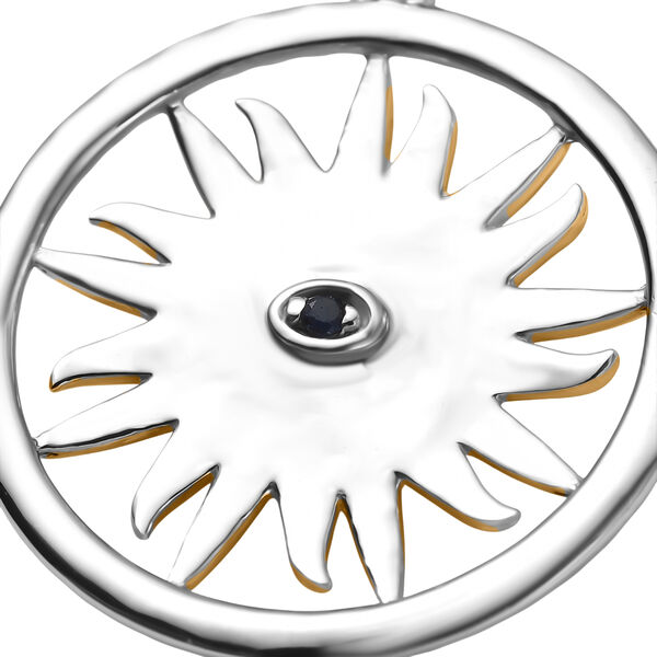 GP - Kanchanaburi Blauer Saphir Anh&auml;nger 925 Silber platiniert und vergoldet image number 6