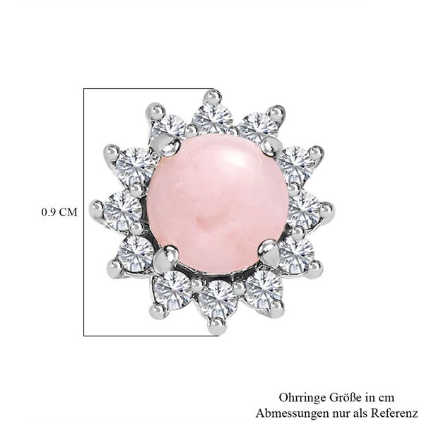 AA rosa Opal und Zirkon Ohrringe, 925 Silber, 1,47 ct. image number 6