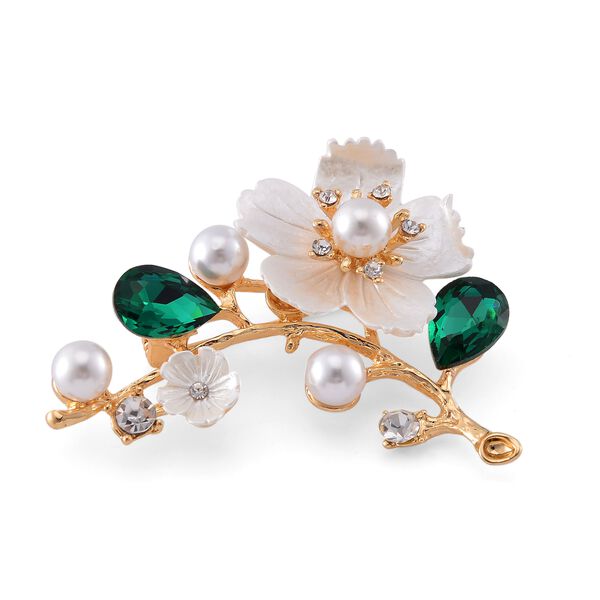 Neongr&uuml;ner Kristall, Harz Brosche Std Gelb image number 3