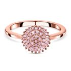 Natürlicher, rosa Diamant-Ring, 925 Silber Roségold Vermeil (Größe 16.00) ca. 0,25 ct