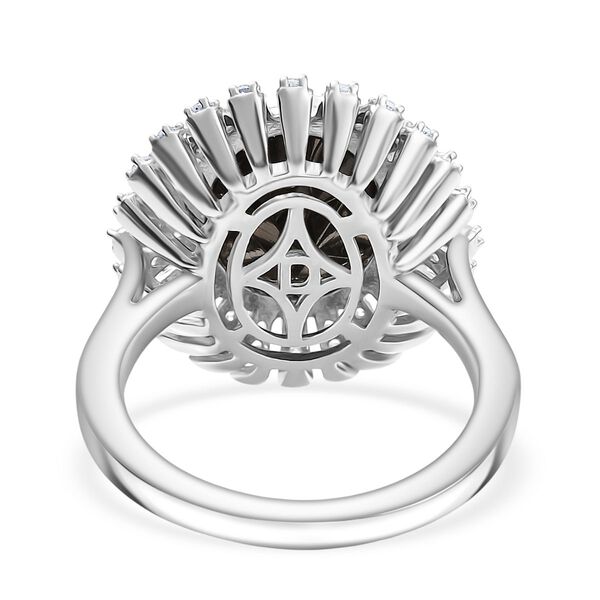 D'Joy Elite Shungit, Wei&szlig;er Zirkon Ring 925 Silber rhodiniert (Gr&ouml;&szlig;e 19.00) ca. 3,64 ct image number 5