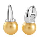 Goldene Muschelkernperle (12 mm) Ohrringe, Nickelfreies Messing